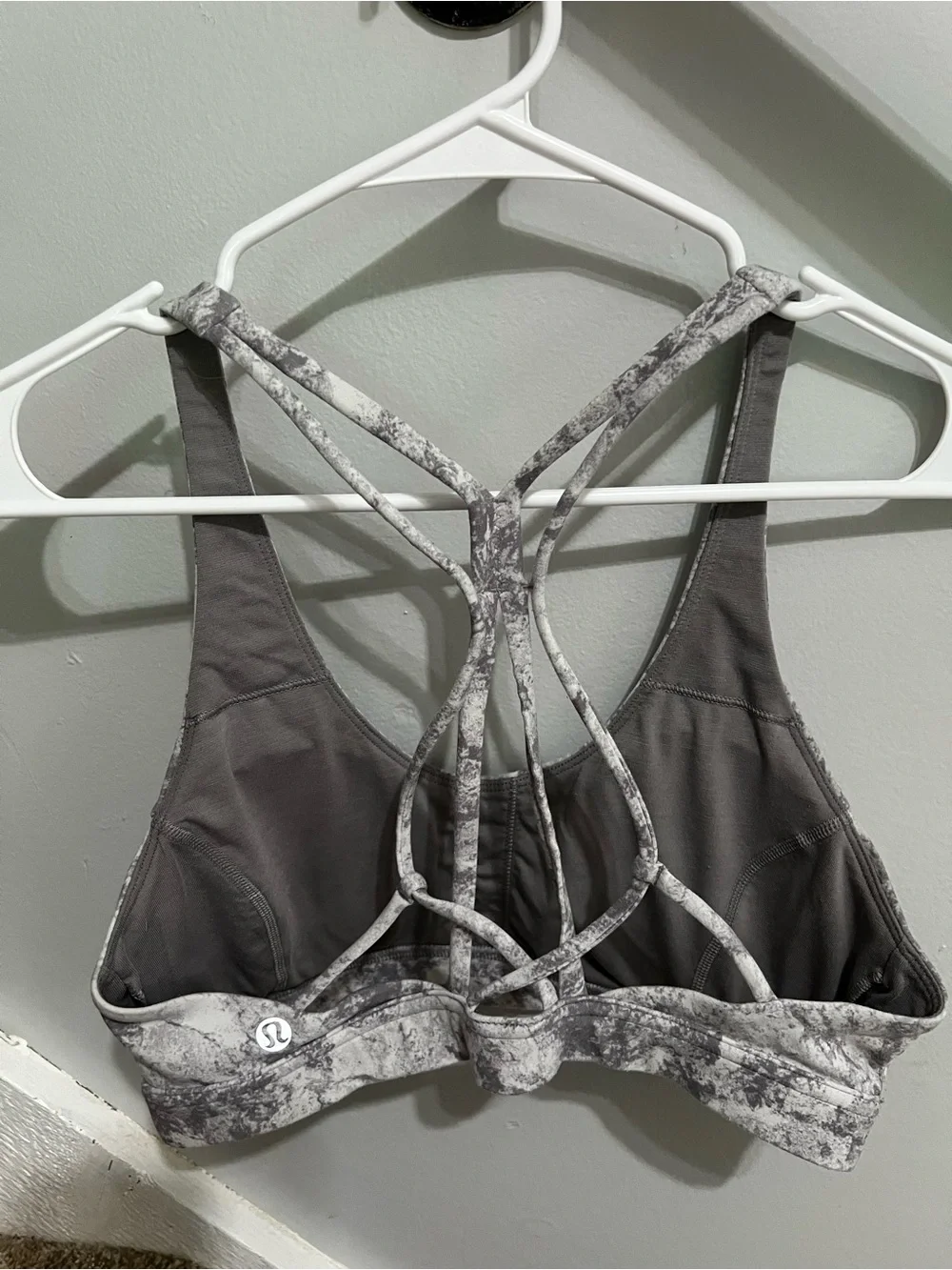 lululemon athletica Marble Gray Strappy-Back Sports Bra